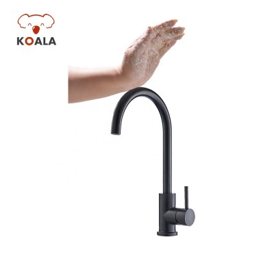 Kitchen Hand Wash Water Saving Black Painting Elbow Antique Bronze Copper Automatic Sensor Taps