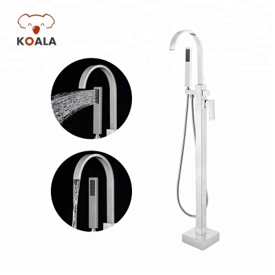 Good Price Freestanding Bath Water Faucet Set With Shower Mixer, Square Brass Bathtub Australia Shower Mixer Tap