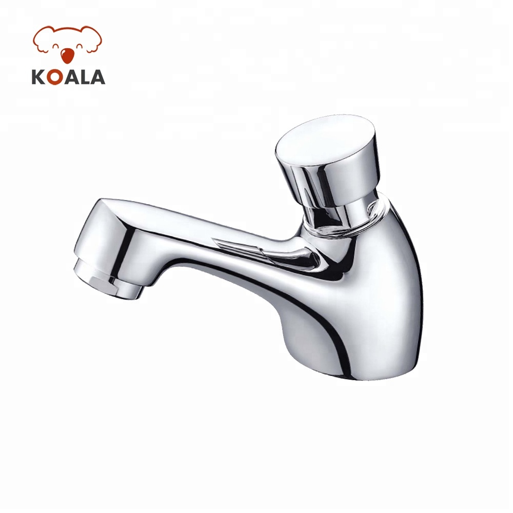 Cheap Saving Water Bathroom Toilet Basin Single Hole No Handle Self-Closing Time Delay Faucet